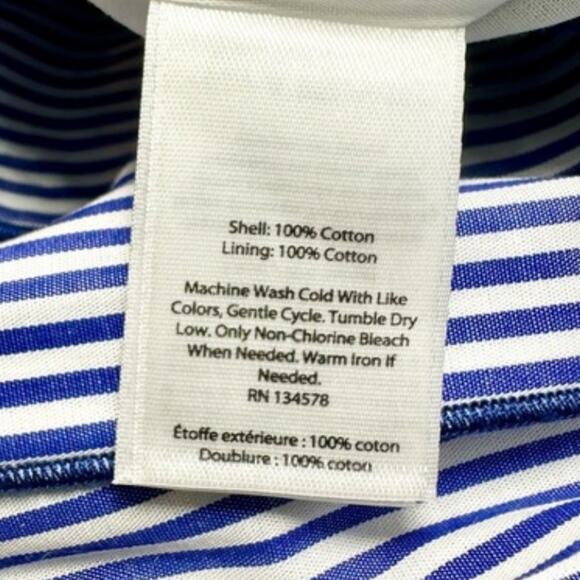 NWT Vineyard Vines Mini Skirt Womens 00 Blue Poplin Stripe Knife Pleated Preppy - Picture 5 of 5